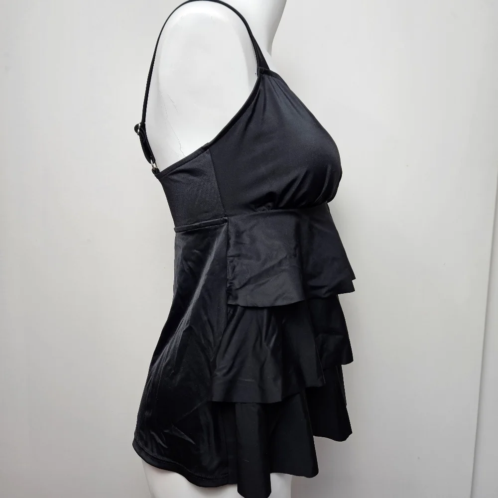 Swim Solutions Ruffle Top Slimming Swim Wear Tankini - Picture 3 of 6